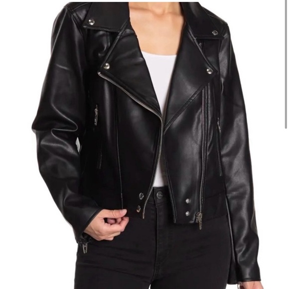 NWT Blank NYC “Good Vibes” Women’s Moto Jacket Faux Leather - Picture 8 of 10